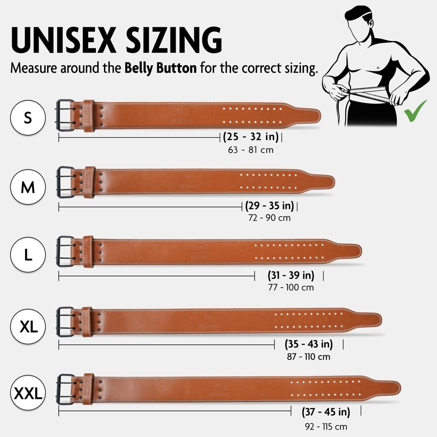 Weightlifting Belt Genuine Leather for Men and Women, 4 Inch Wide