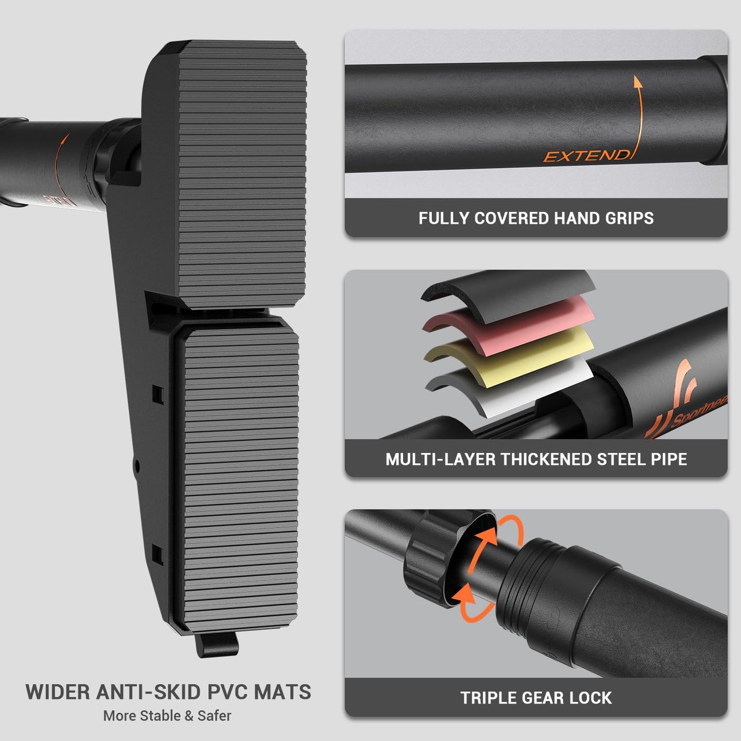 Adjustable Width Locking Mechanism Chin up Bar without Screws - Strength Training