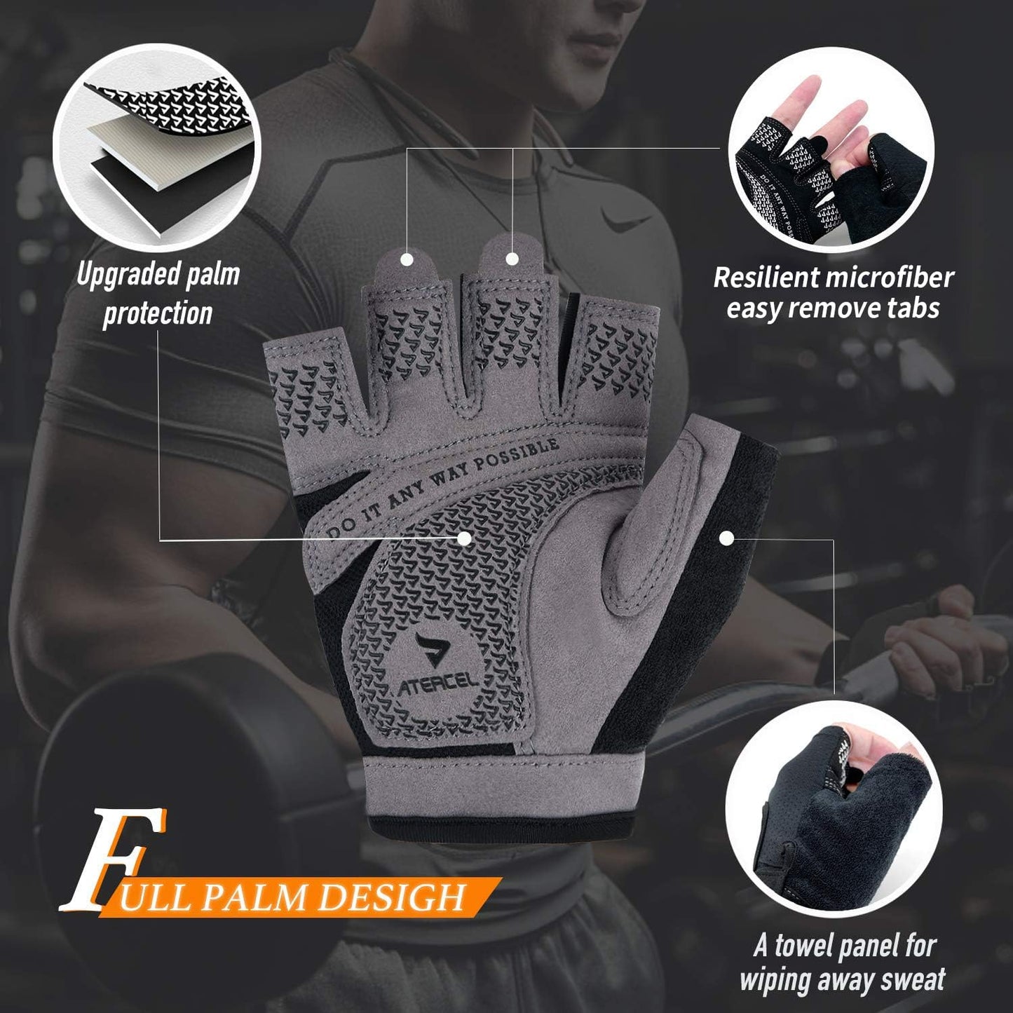 Weight Lifting Gloves Full Palm Protection, Workout Gloves for Gym