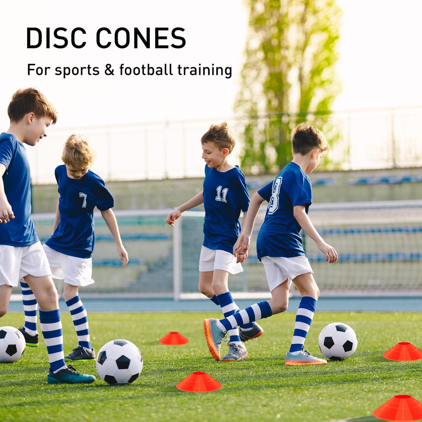 25 Pack Soccer Training Cones, Agility Disc Sports Cones with Carr