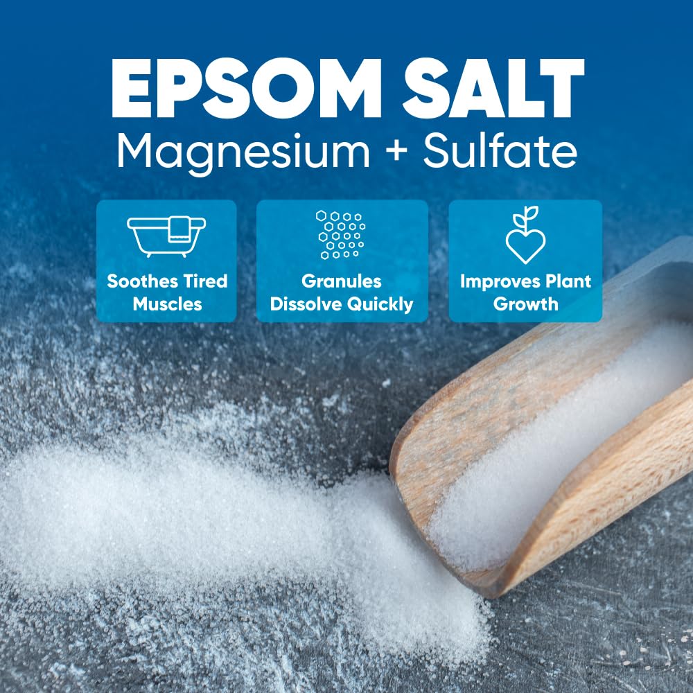 Epsom Salt 5 Lb Bulk Bag USP Grade Unscented with Bamboo Scoop