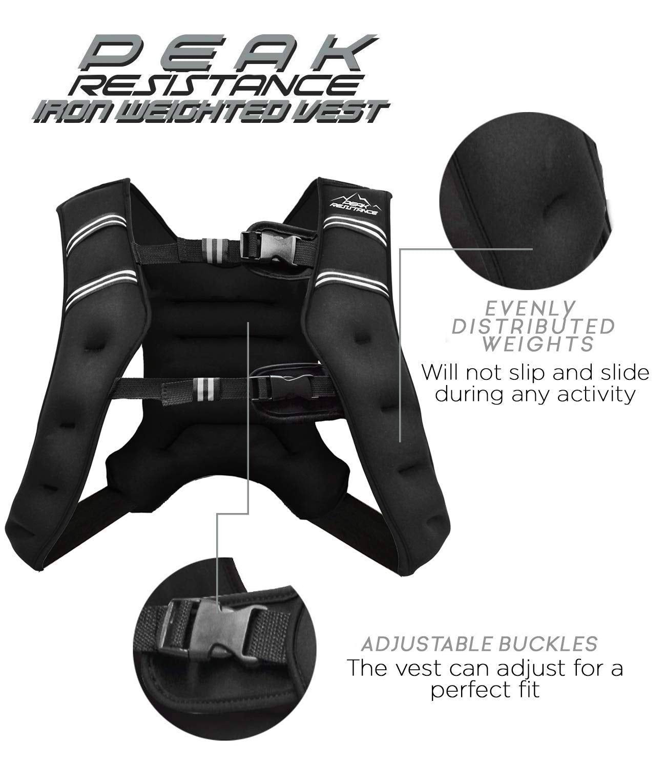 Weighted Vest Workout Equipment, 4lbs/ 6lbs/ 12lbs/ 20lbs/25lbs Body