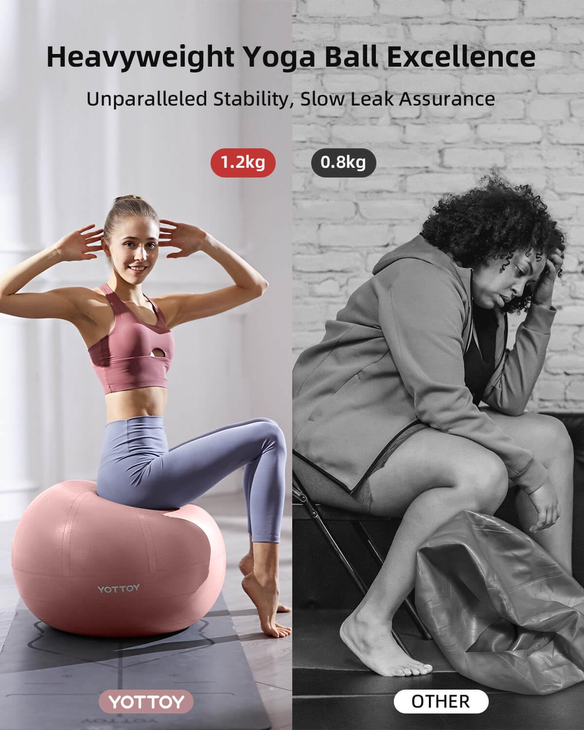 Anti-Burst Exercise Ball for Working Out, Yoga Ball for Pregnancy,Extra Thick Workout