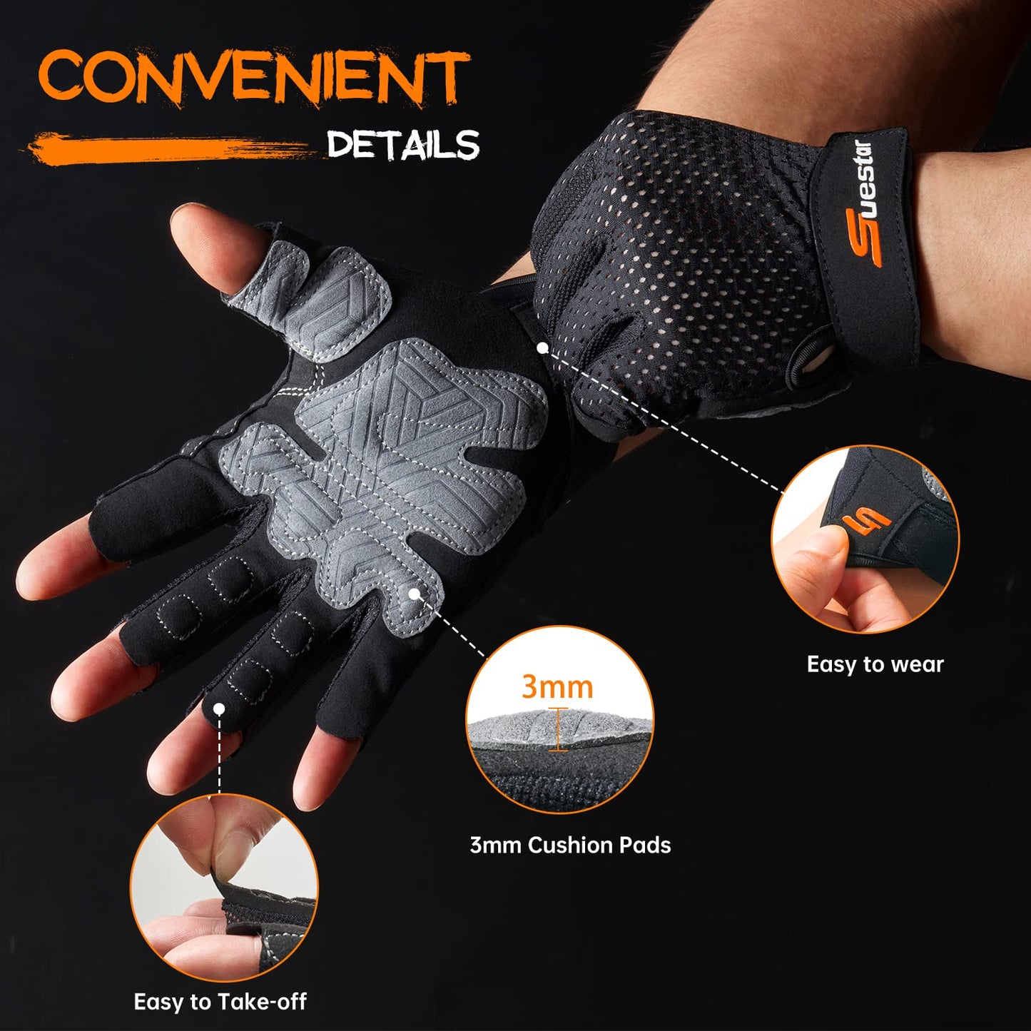 SueStar Workout Gloves for Men Women 2022, Weight Lifting Gloves