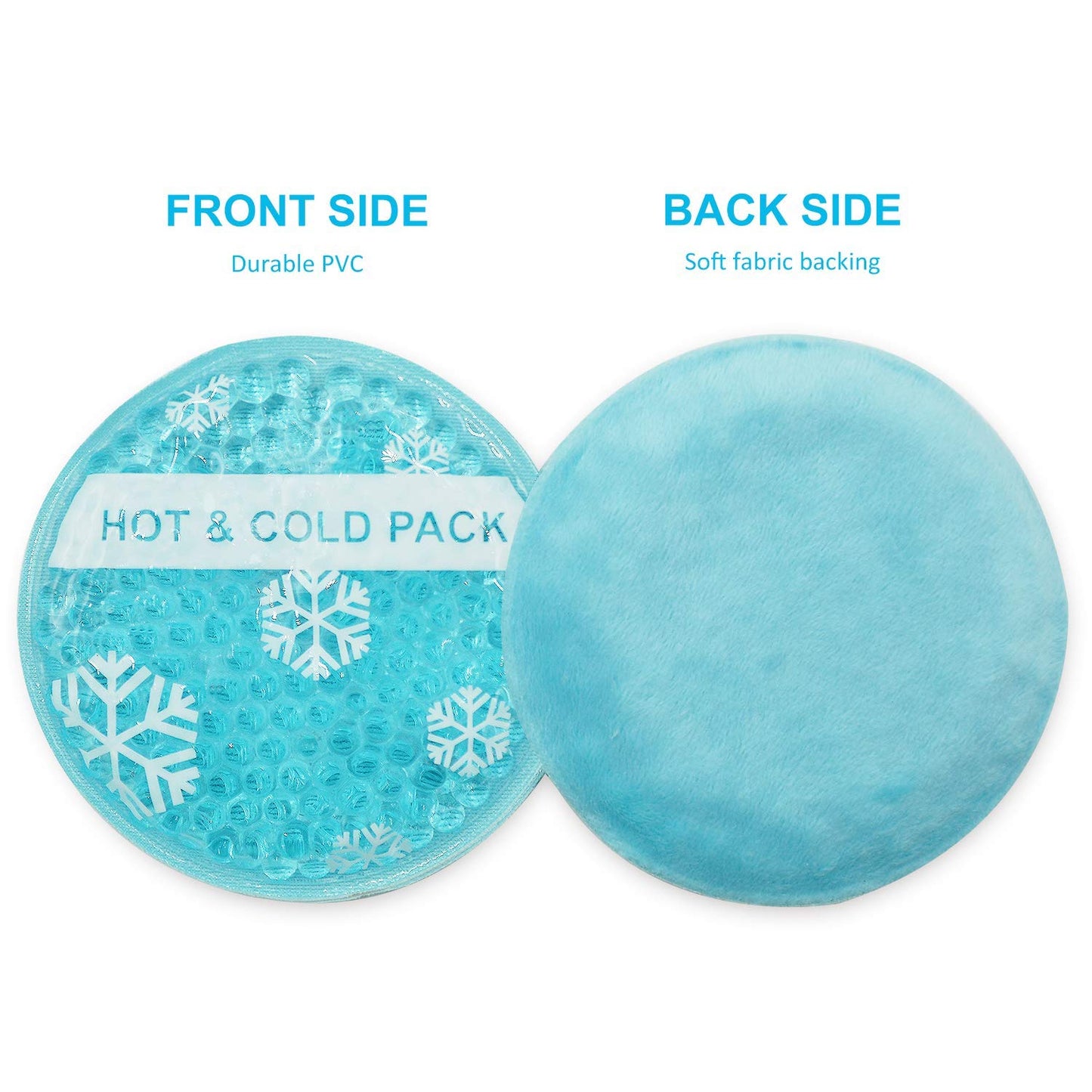 Small Hot Cold 6 Packs, Reusable Round Gel Beads Ice Pack with Cloth Backing