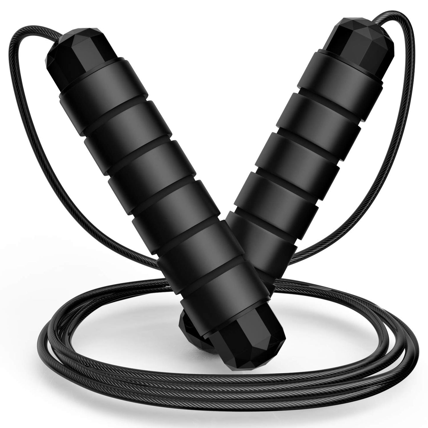 Tangle-Free Rapid Speed Jumping Rope Cable with Ball Bearings for Women