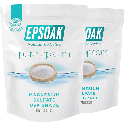 Epsoak Epsom Salt 10 lb. Magnesium Sulfate USP. (Qty. 2 x 5lb. Bags)