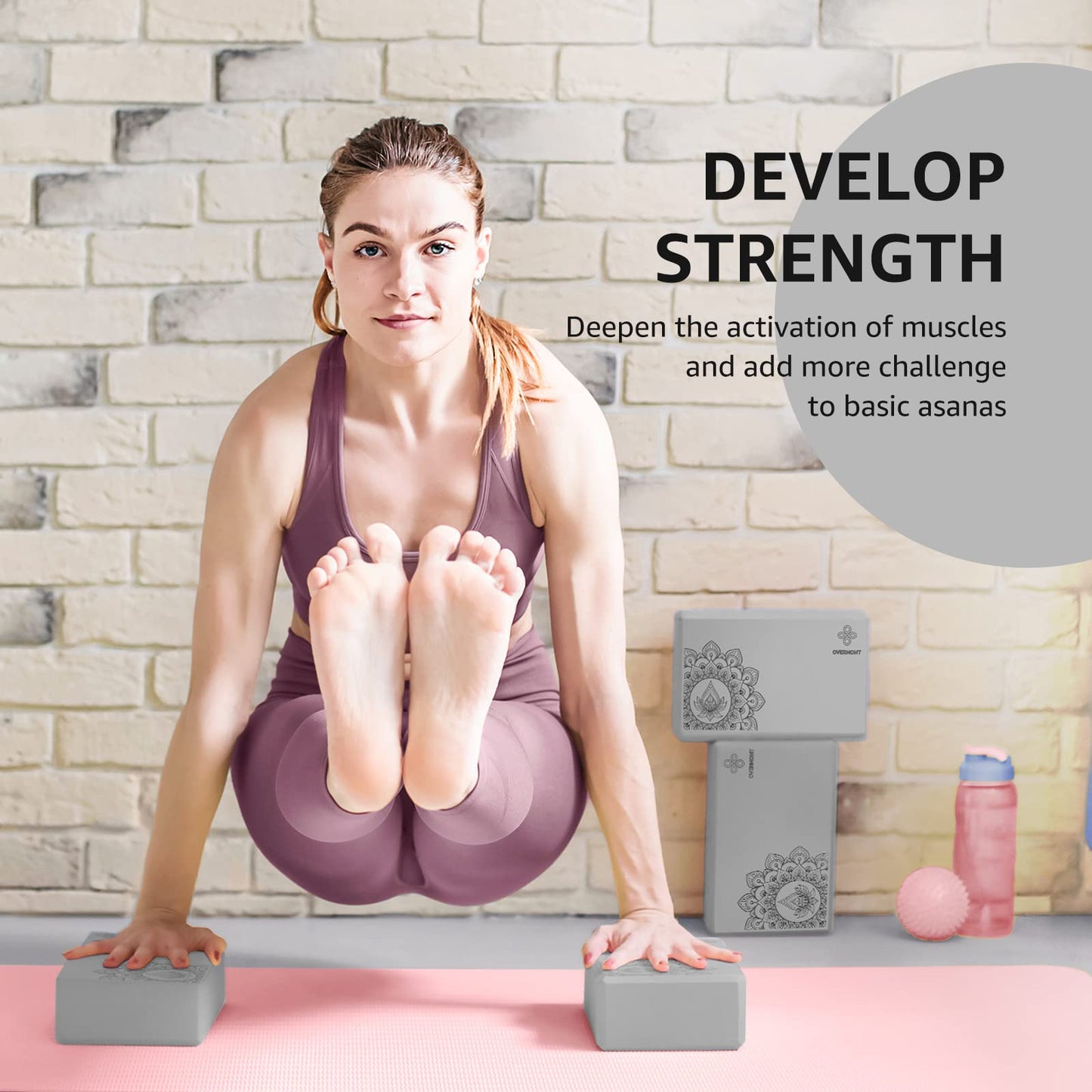 Yoga Block 2 Pack Supportive Latex-Free EVA Foam Soft Non