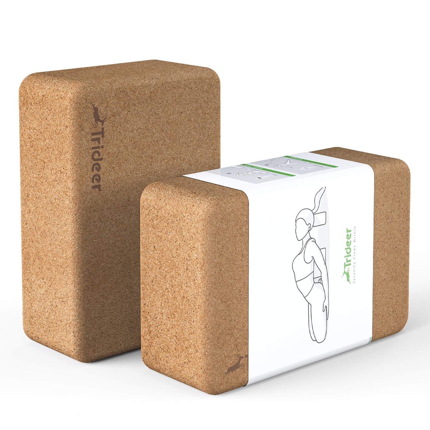 Yoga Blocks, 2 Pack Yoga Blocks Natural Cork, High Density Yoga Block