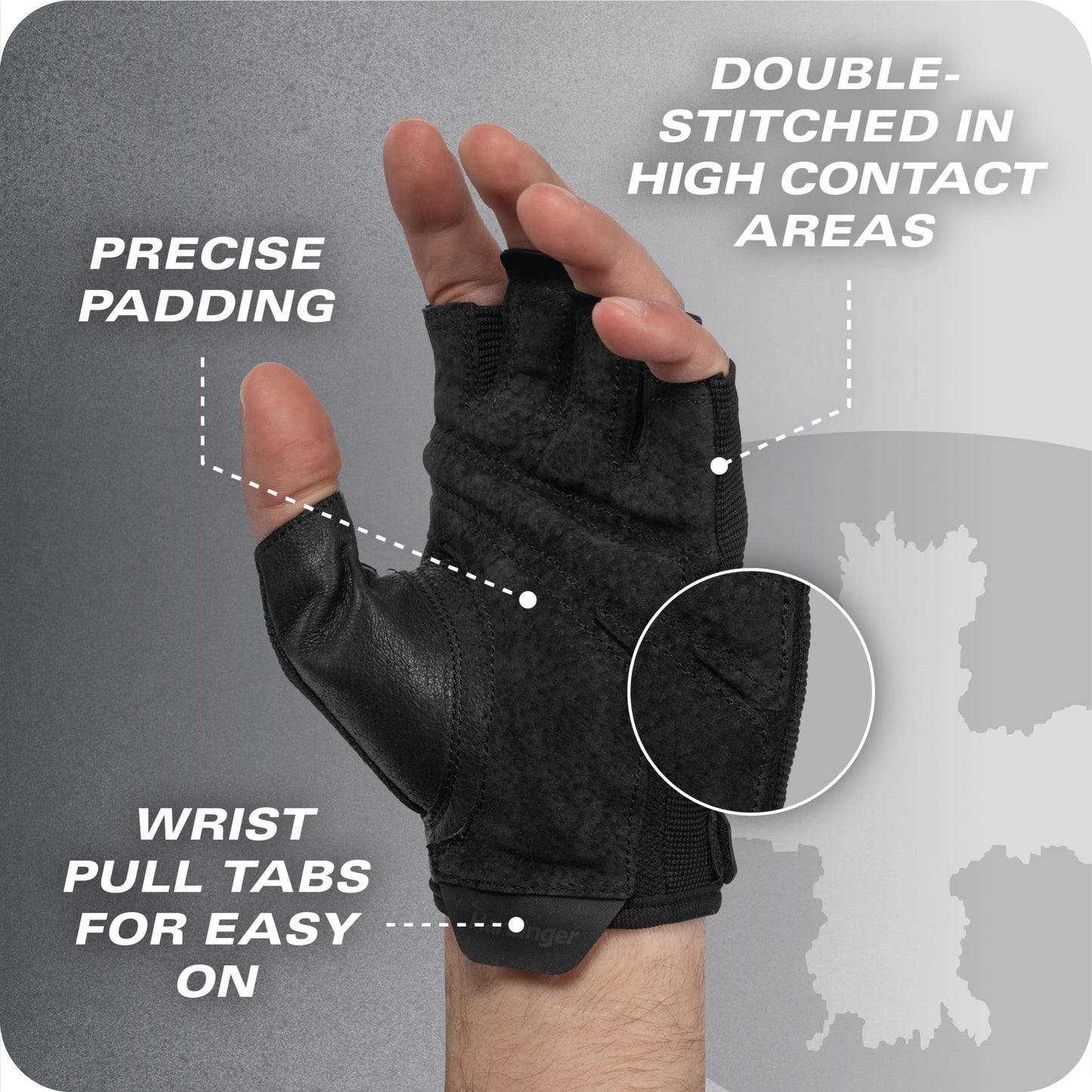 Power Gloves 3.0 - Durable Half Finger Weightlifting Gloves with