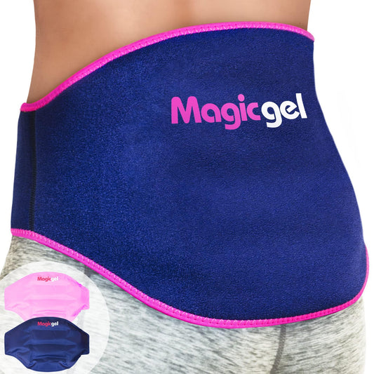 Magic Gel Ice Pack for Back Pain Relief | 2 Pack Reusable Lower Back Wrap for Hot or Cold