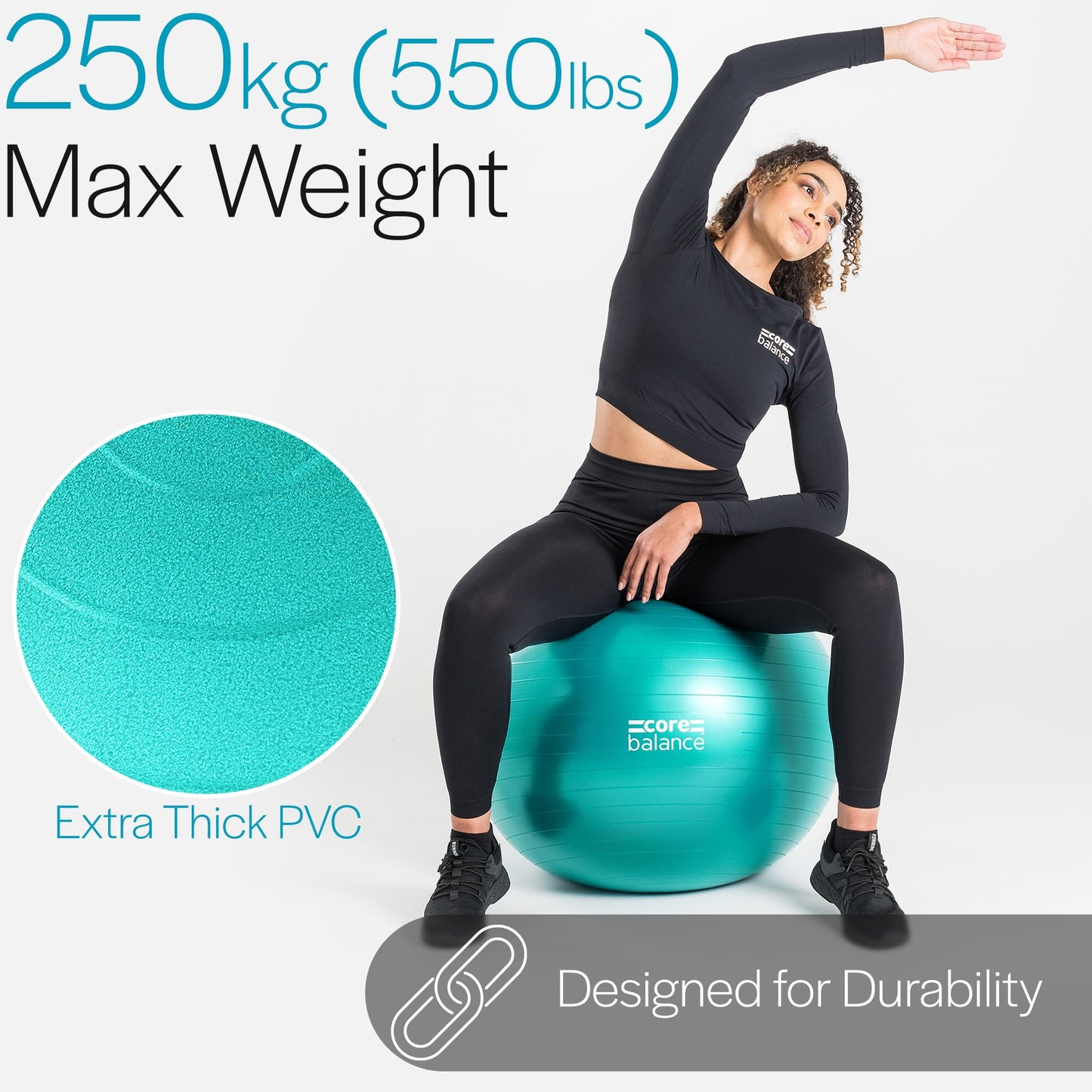 Exercise Ball for Workouts, Anti-Burst and Slip Resistant, Swiss Yoga Ball for Pregnancy