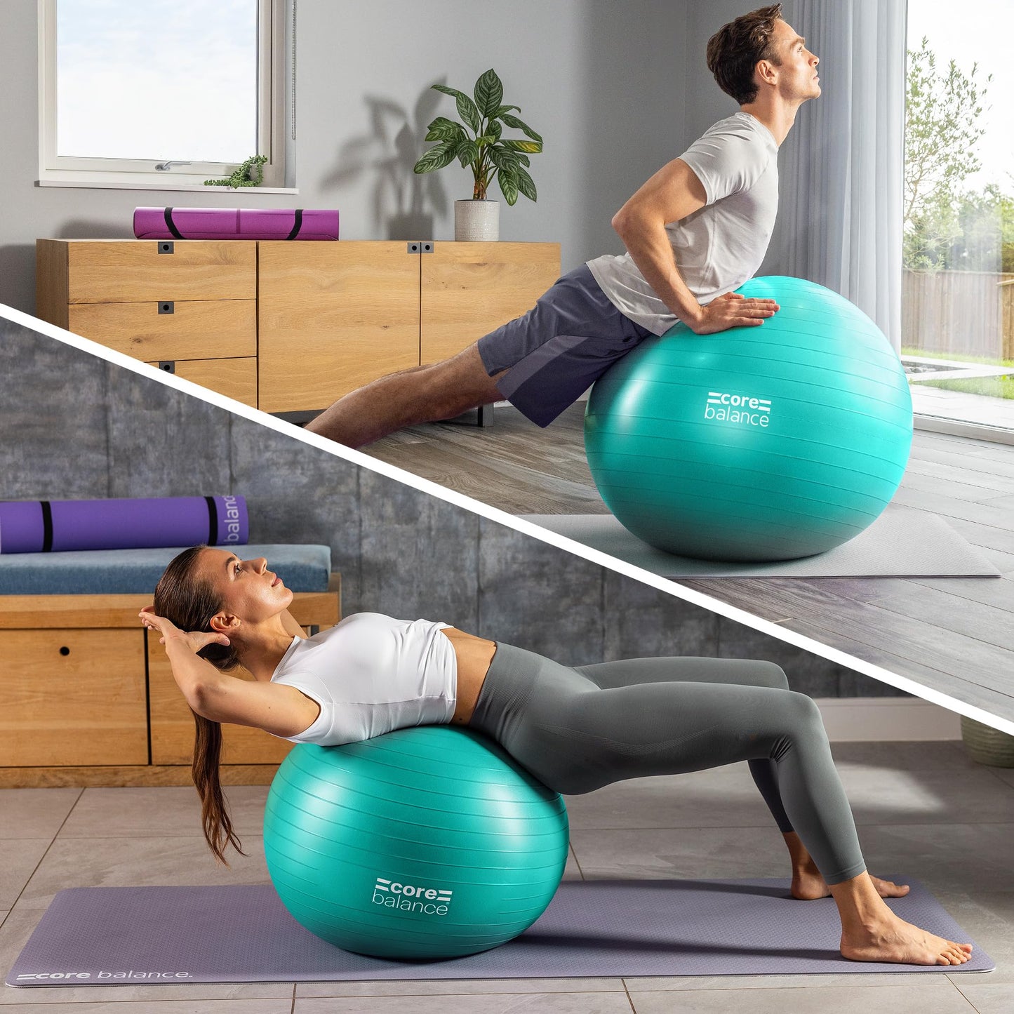 Exercise Ball for Workouts, Anti-Burst and Slip Resistant, Swiss Yoga Ball for Pregnancy