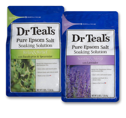 Epsom Salt Bath Soaking Solution Gift Set (Eucalyptus and Lavender 2 Pack