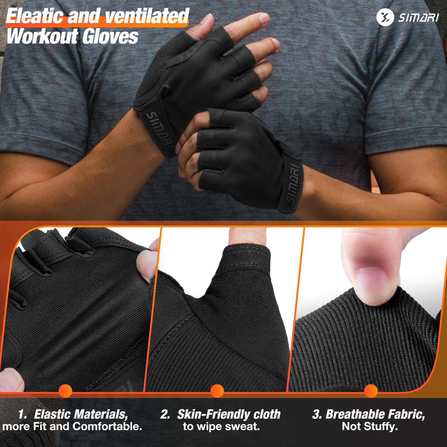 Breathable Workout Gloves for Men and Women, Padded Weight Lifting Gloves