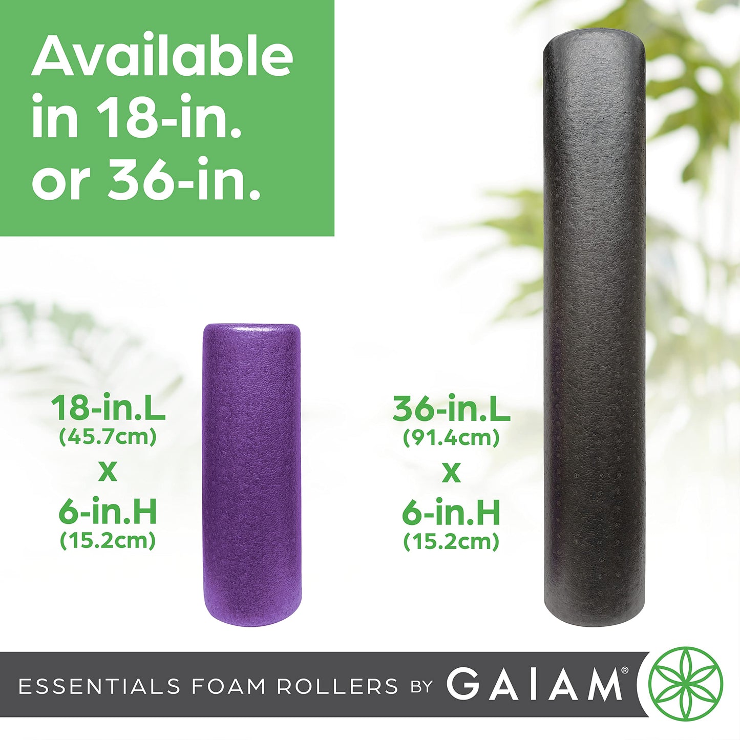 Gaiam Essentials Foam Roller, High Density, 18 Inch, Black