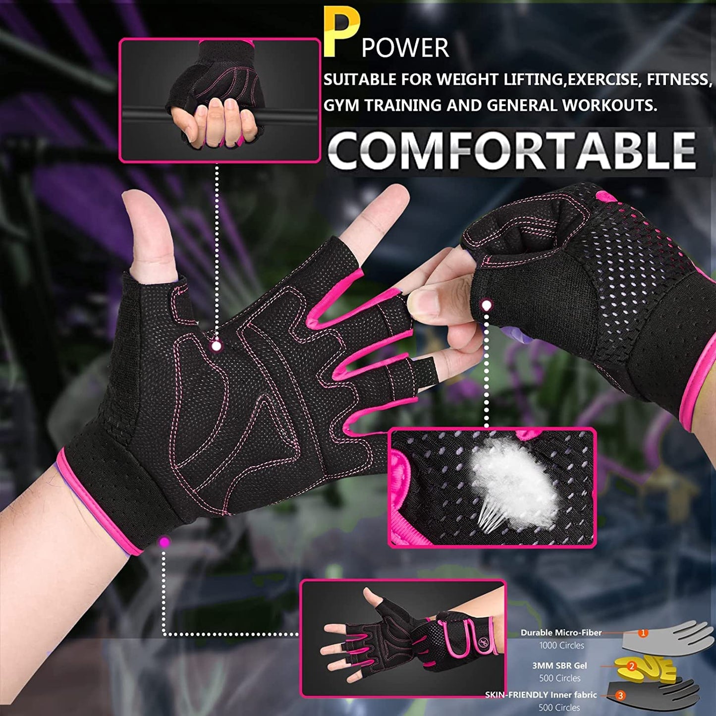 Workout Gloves Padded Weight Lifting Gloves for Men/Women