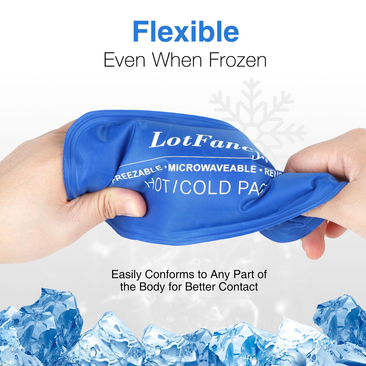 LotFancy Gel Ice Packs, 2pc Reusable Hot Cold Pack for Therapy, Heating Cooling Gel Pad