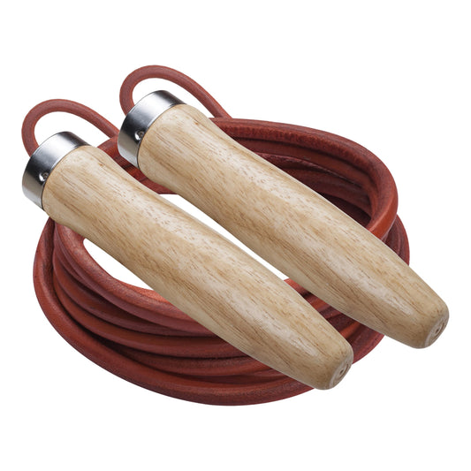 Sports Leather Ball Bearing Jump Rope (8.5-Feet), Brown