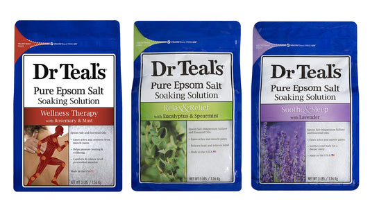 Pure Epsom Salt Soaking Solution Gift Set (3 Pack, 3lbs ea.) - Soothe & Slee