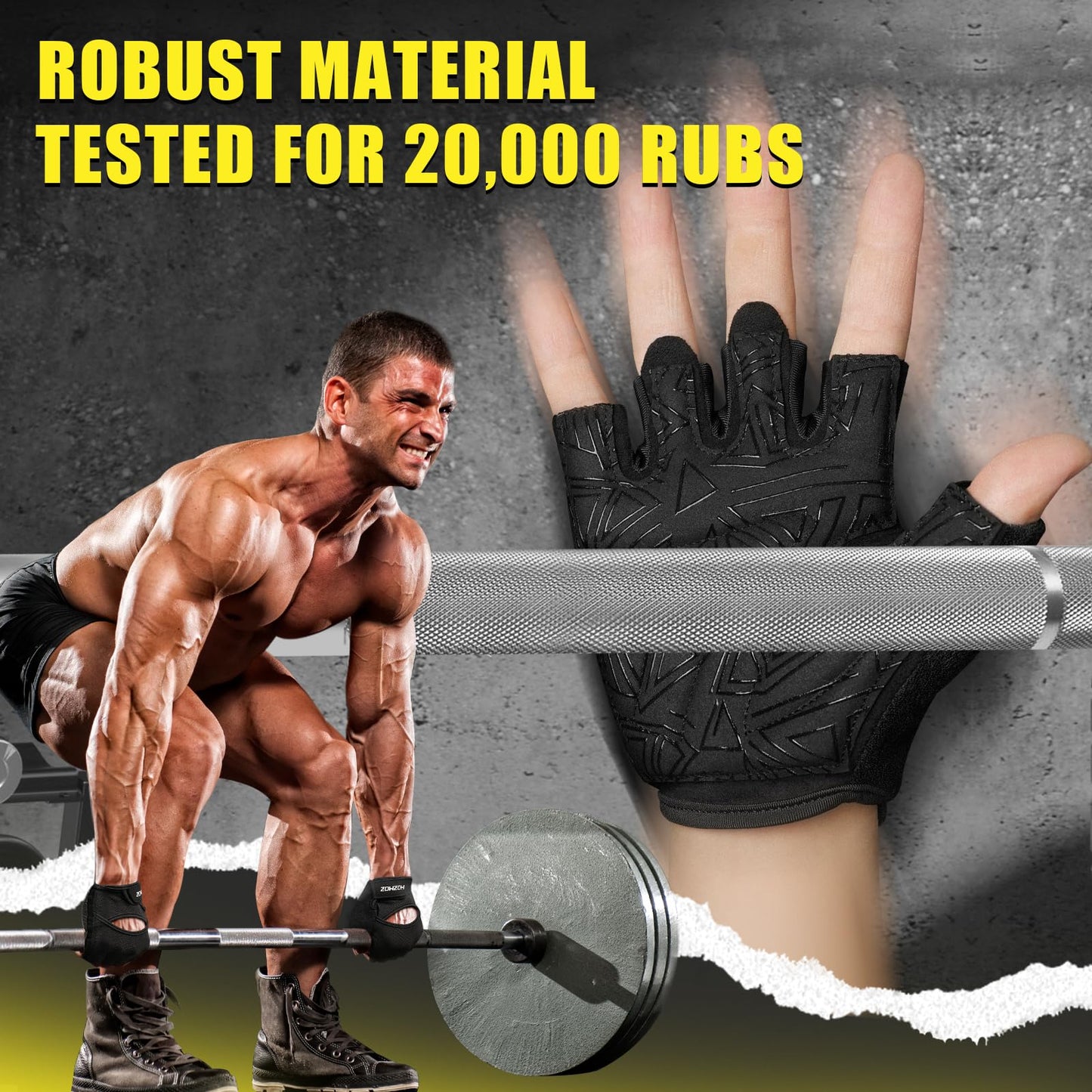 Ventilated Weight Lifting Gloves, Thick Padded Gym Gloves for Women Men