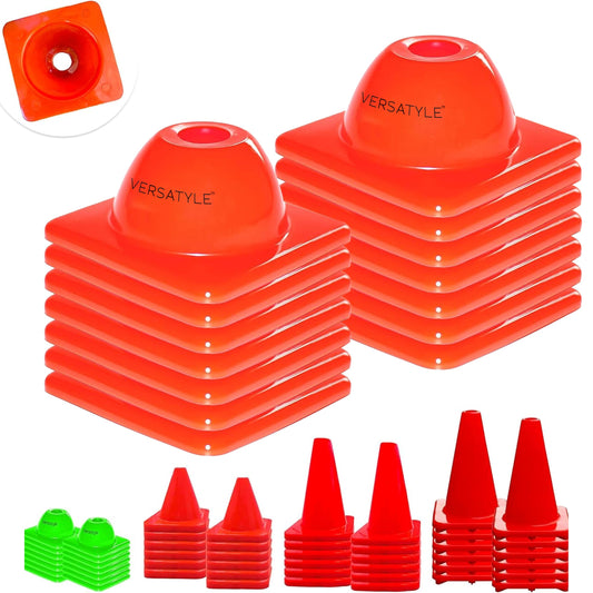 Pack of 12 Heavy Duty 2 Inch Agility Training Cones- Versatile for Soccer