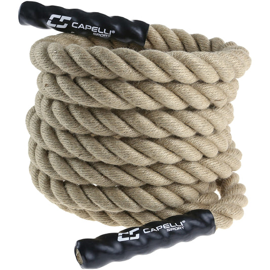 Capelli Sport Battling Ropes, Workout Battle Ropes for Strength Training and Cardio, Brown, 20 ft Length