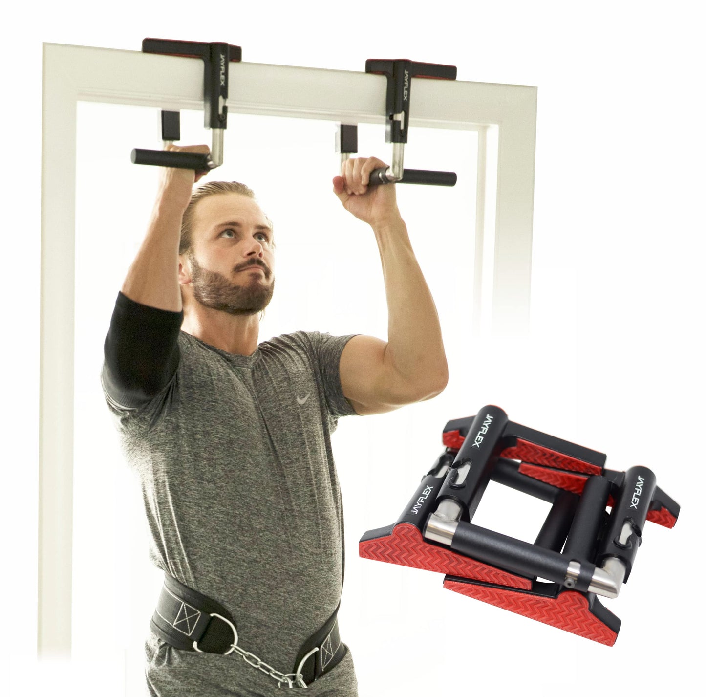 CrossGrips Compact Pull Up Bar - Pull Up Bar Door Frame for Work from Home Fitness