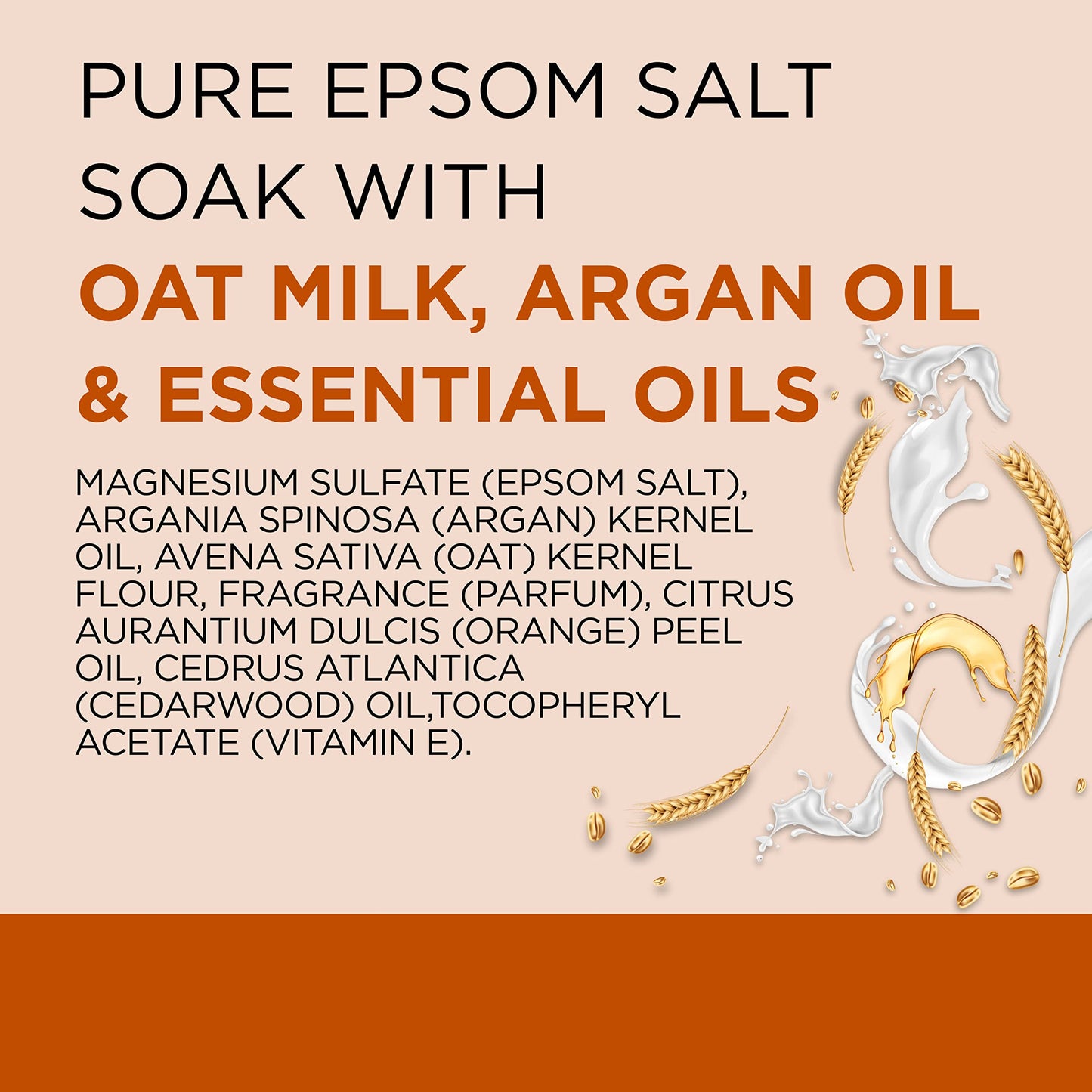 Pure Epsom Magnesium Salt Soak, Soothe & Comfort with Oat Milk & Argan Oil, 3 lbs