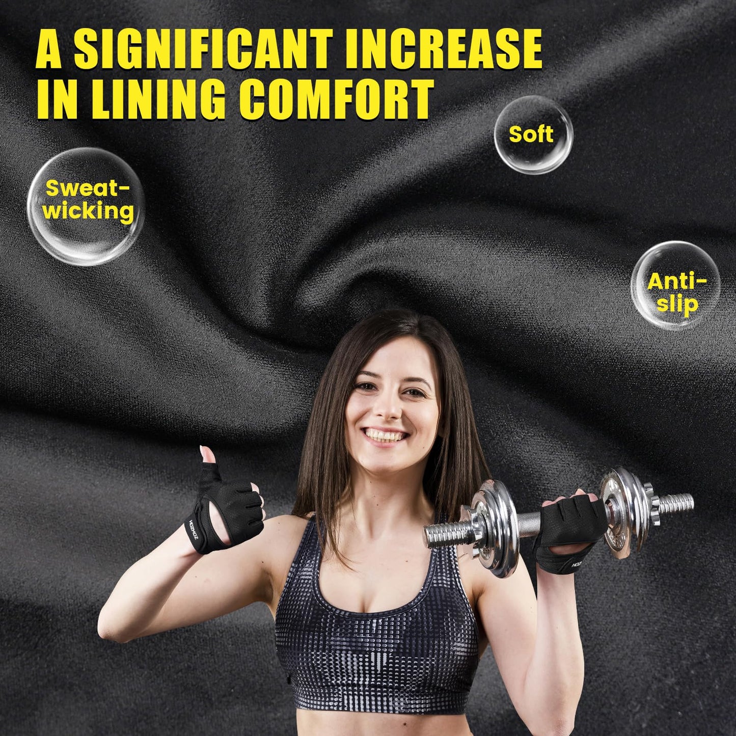 Ventilated Weight Lifting Gloves, Thick Padded Gym Gloves for Women Men