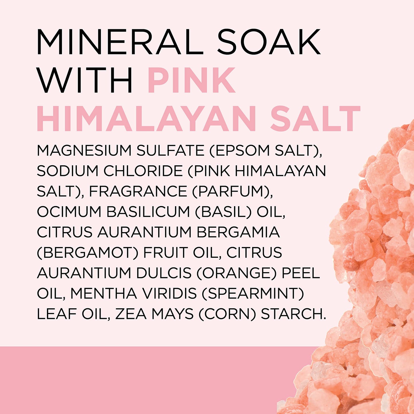 Pure Epsom Magnesium Salt Soak, Restore & Replenish with Pink Himalayan Mineral, 3 lbs