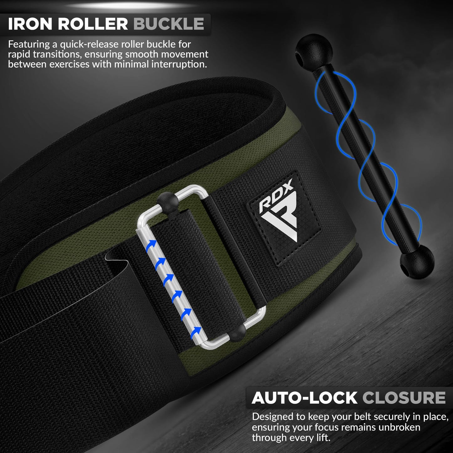 Weight Lifting Belt AUTO LOCK, 6.5” Padded Back Support, Men Women