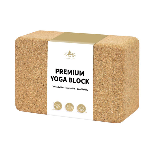 Cork Yoga Block, Natural Cork from Portuguese, Premium Brick 9"x6"x3"