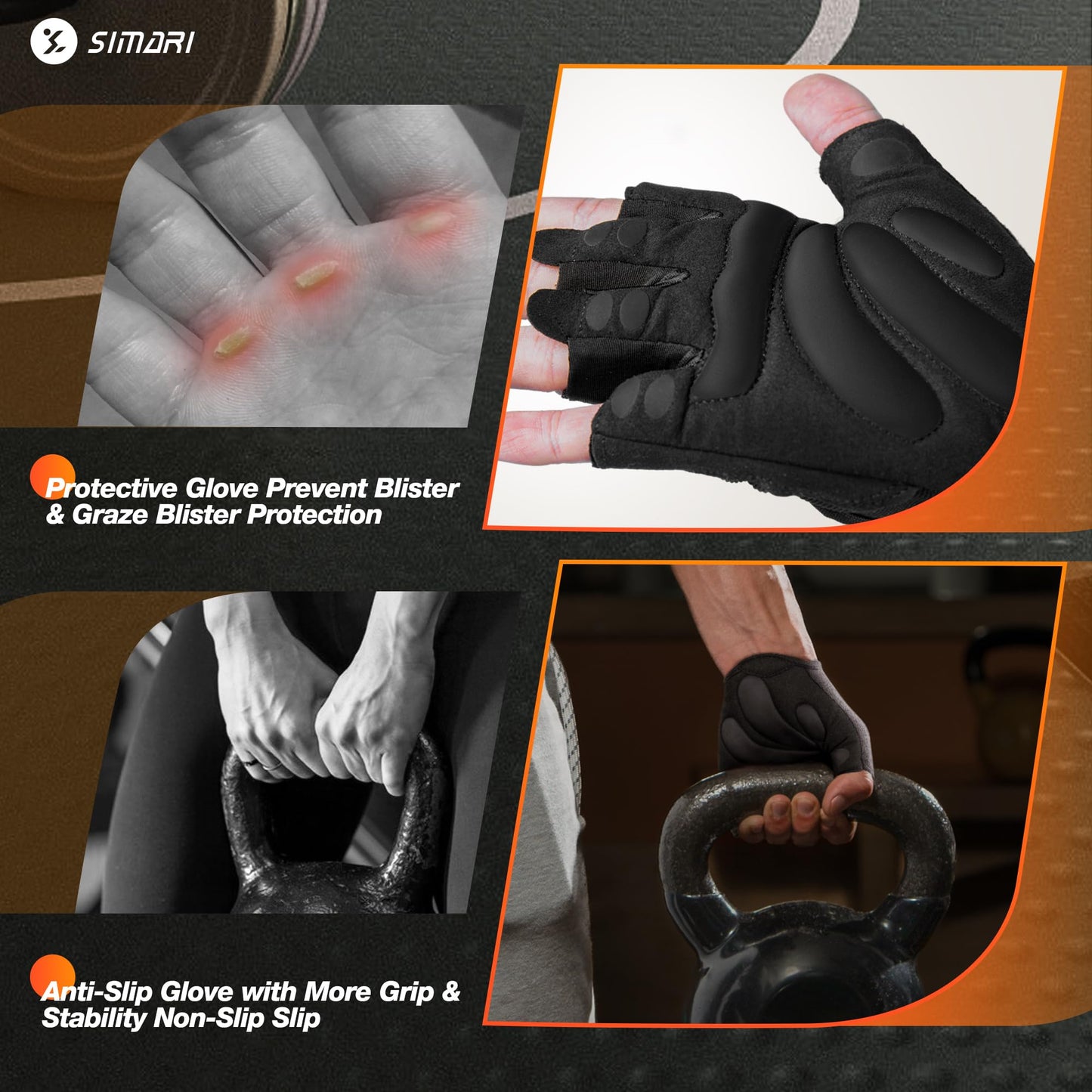 Breathable Workout Gloves for Men and Women, Padded Weight Lifting Gloves