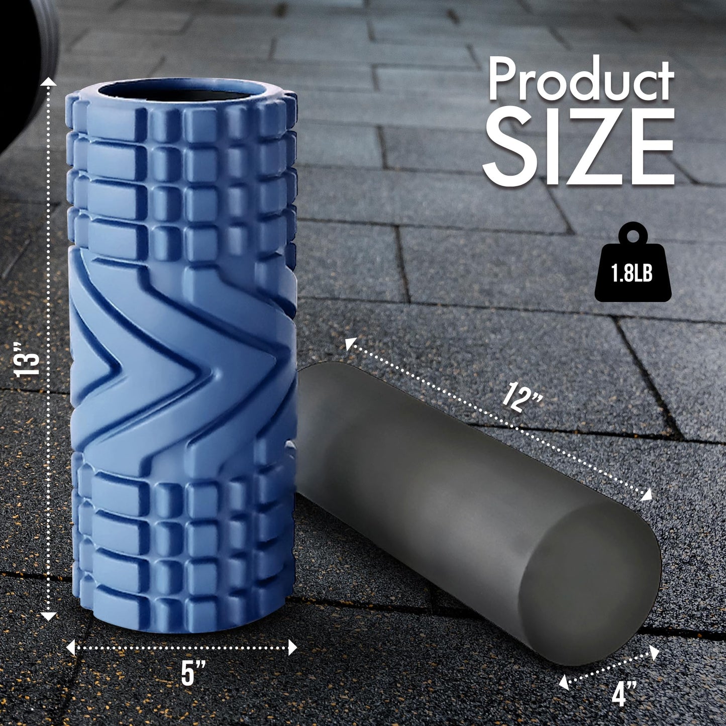 2 in 1 Foam Roller, Textured Deep Massage Roller with Smooth Style Roller