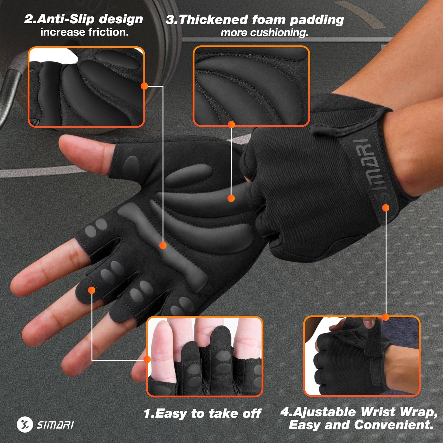 Breathable Workout Gloves for Men and Women, Padded Weight Lifting Gloves